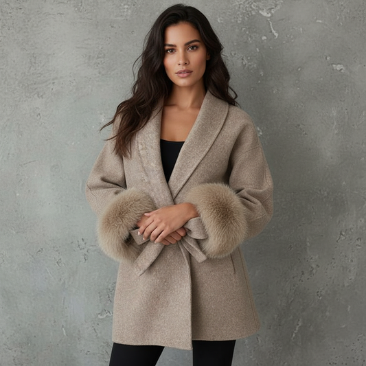 Soft Wrap Mantel met Elegante Tie Waist Style