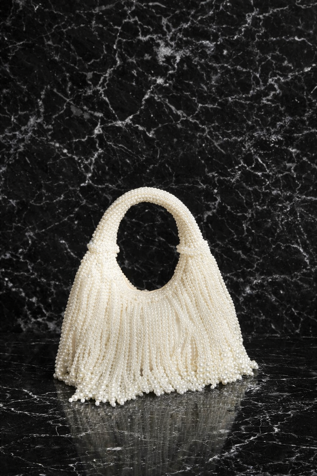 Handtas Fringe met Parelkralen