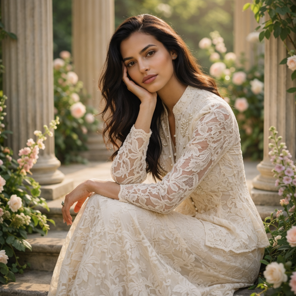 Lace Set Elegante Kant Blouse & Maxi Rok Bridal Inspired