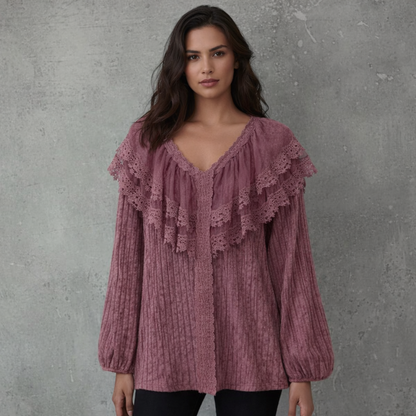 Lace Blouse met Ruffle Details van Kant