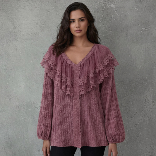Lace Blouse met Ruffle Details van Kant