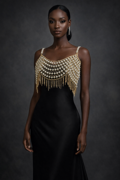 Lichaamssieraad Statement Top Parelketting met Franjes