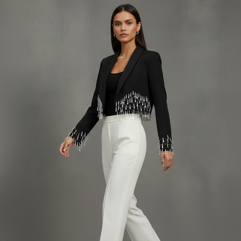 Cropped Blazer Bellydance Korte Jas met Kralen
