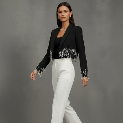 Cropped Blazer Bellydance Korte Jas met Kralen