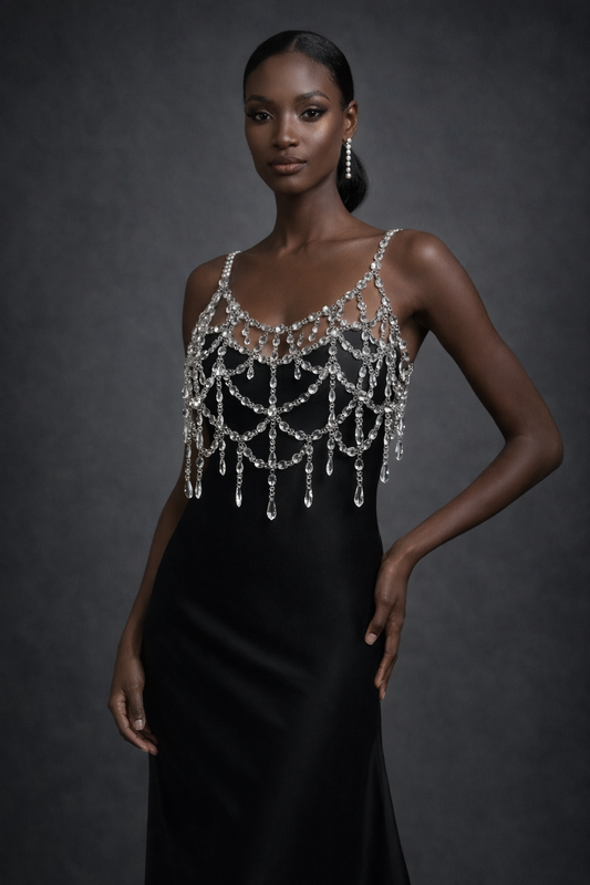 Lichaamssieraad Statement Top met Lagen en Druppel Details