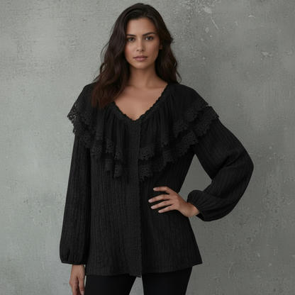 Lace Blouse met Ruffle Details van Kant
