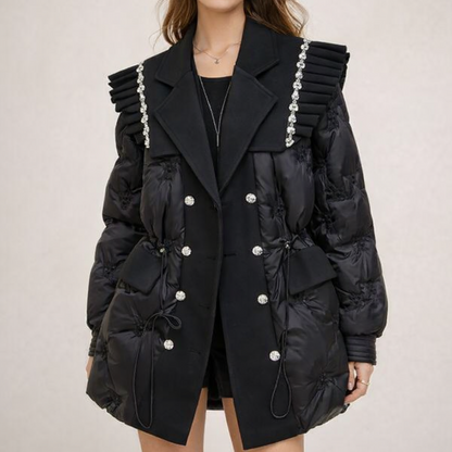 Puffer Gewatteerde Jas Double-Breasted