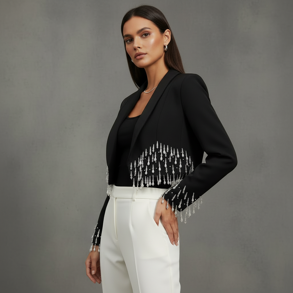 Cropped Blazer Bellydance Korte Jas met Kralen