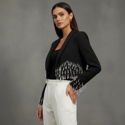 Cropped Blazer Bellydance Korte Jas met Kralen