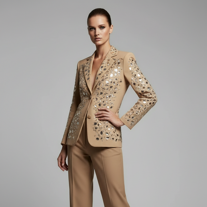 Broken Ice | Mirror Embellished Blazer