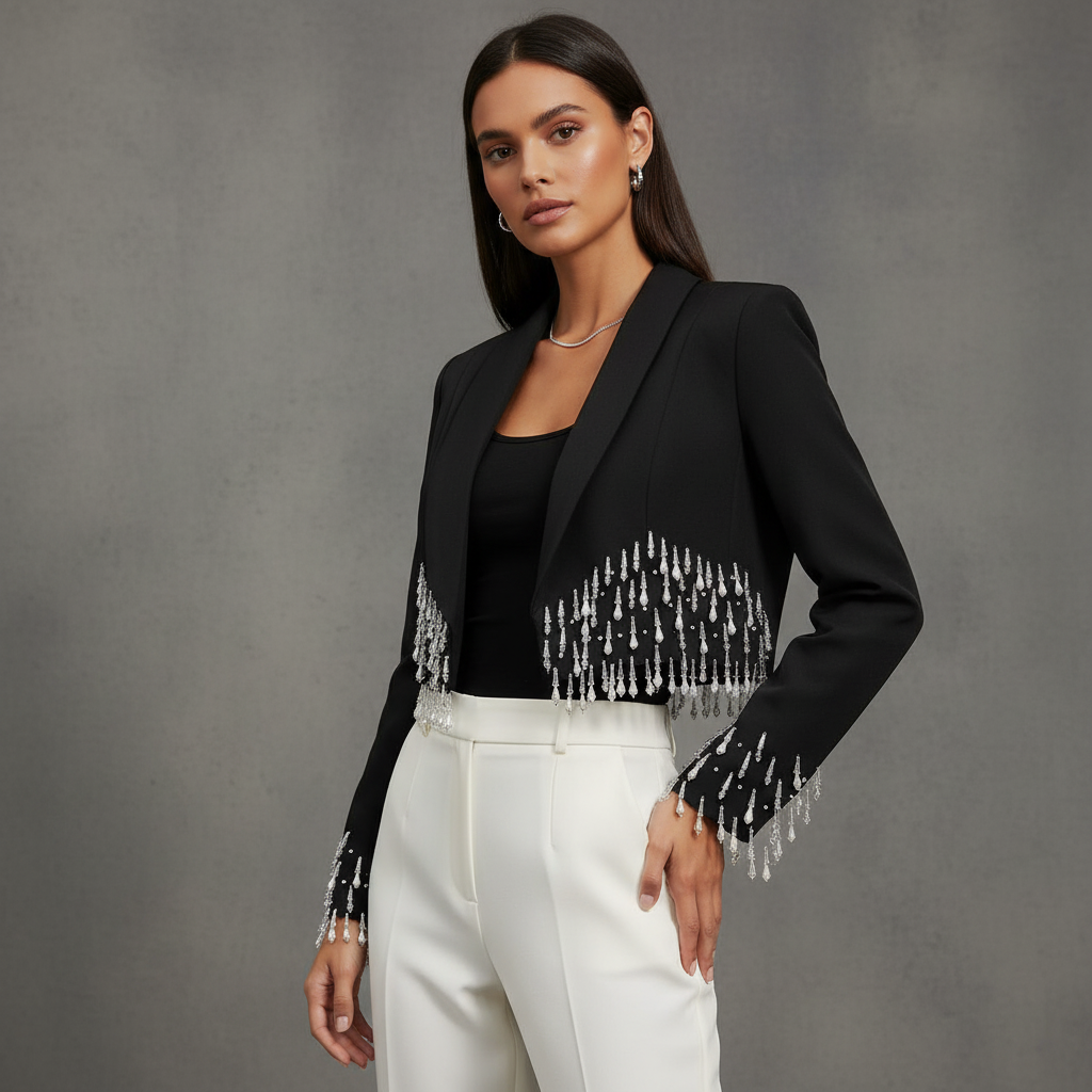 Cropped Blazer Bellydance Korte Jas met Kralen