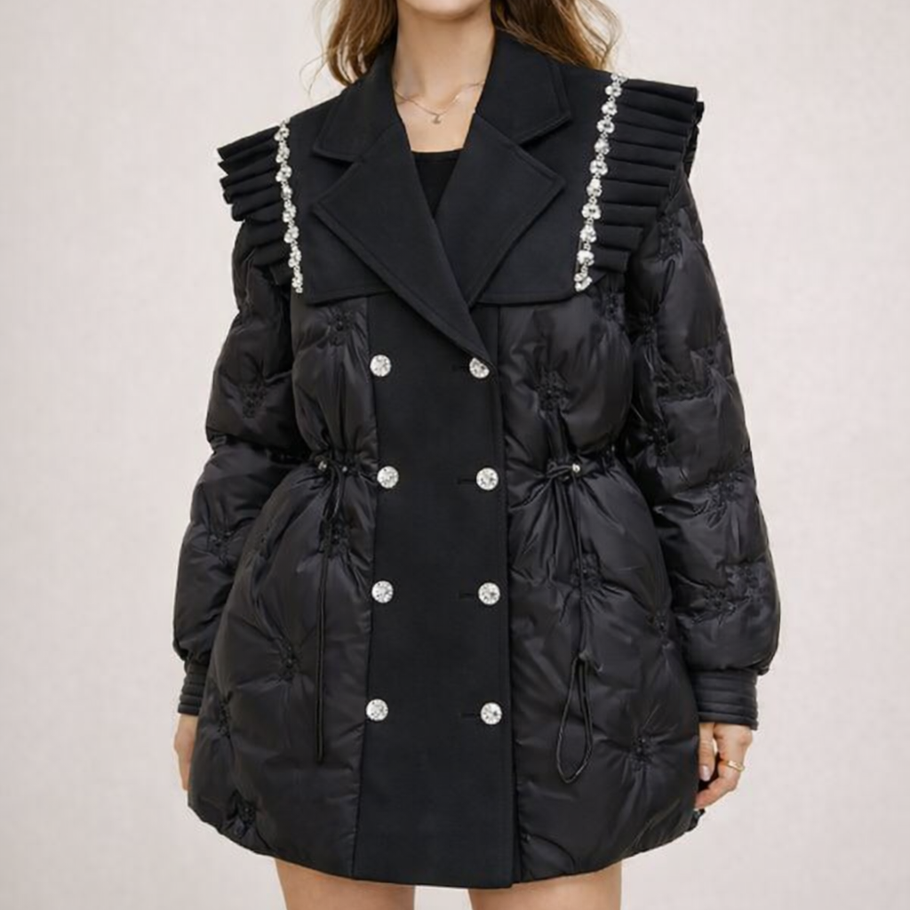 Puffer Gewatteerde Jas Double-Breasted