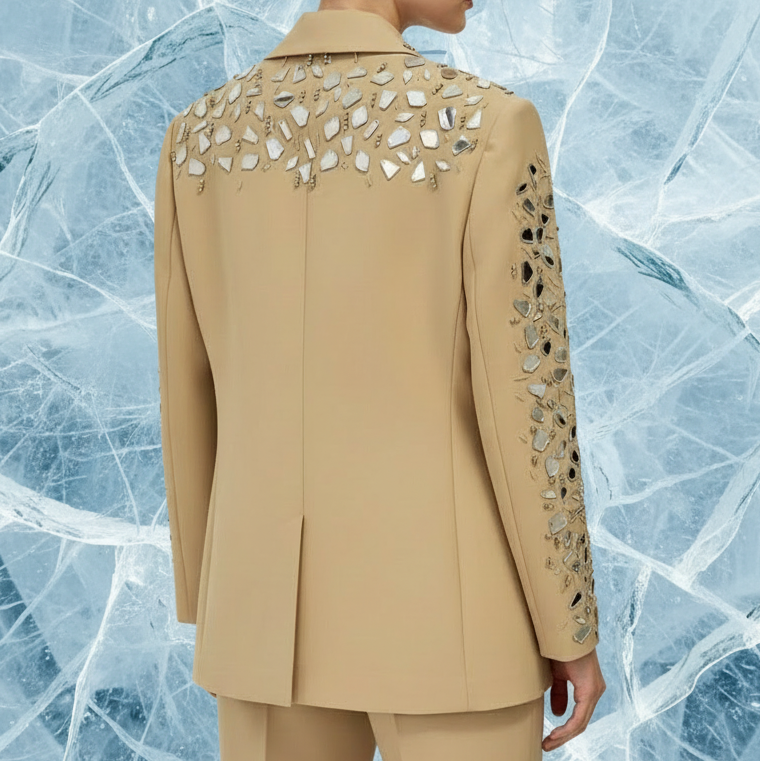Broken Ice | Mirror Embellished Blazer