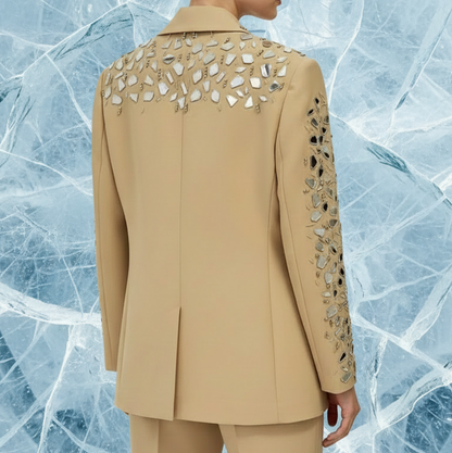 Broken Ice | Mirror Embellished Blazer