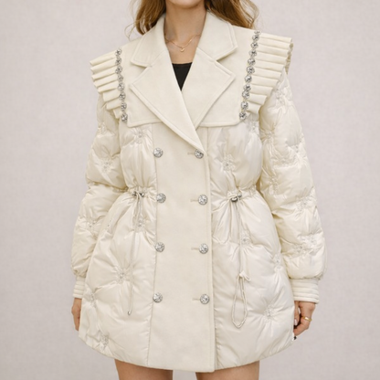 Puffer Gewatteerde Jas Double-Breasted