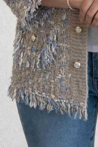 Gebreid Vest in Tweedstijl Dames Cardigan