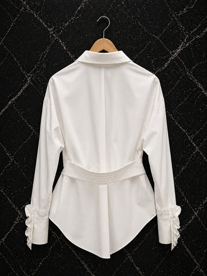 Élégance Romantic Waist Blouse met Ruches