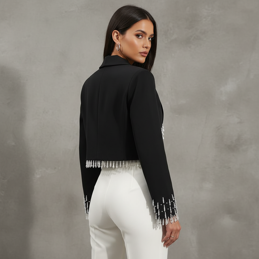 Cropped Blazer Bellydance Korte Jas met Kralen