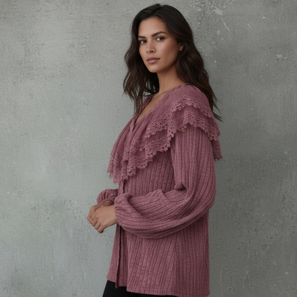 Lace Blouse met Ruffle Details van Kant