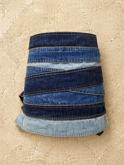 Denim Patchwork Riem met Studs