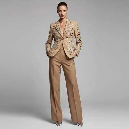 Broken Ice | Mirror Embellished Blazer