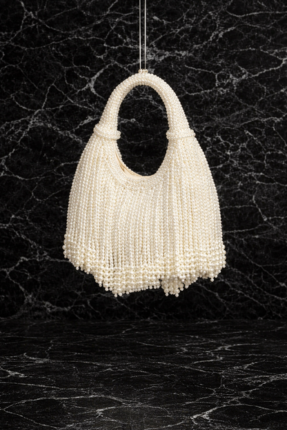 Handtas Fringe met Parelkralen