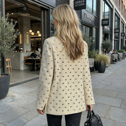 Blazer Beige met Metallic Studs